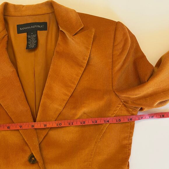 Vintage Banana Republic Corduroy Blazer Size 0 Pumpkin Orange Y2K - Picture 14 of 16